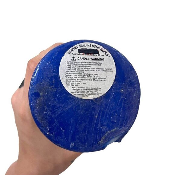 Sonoma Lighthouse Shaped Candle 80 Hour Burn Retro Stripes Red White Blue READ - Picture 4 of 10